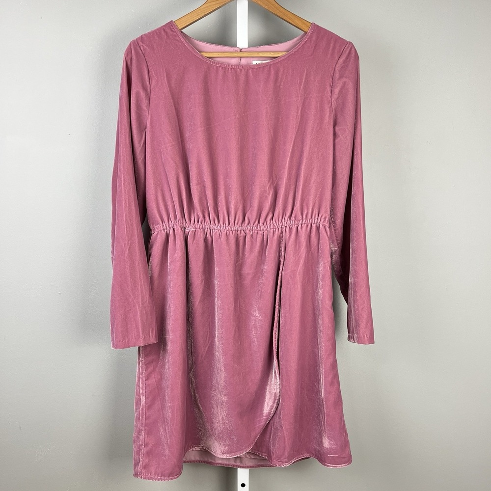 J. Crew Factory Velvet Tulip‎ Hem Dress Womens Size 10 Mauve Pink